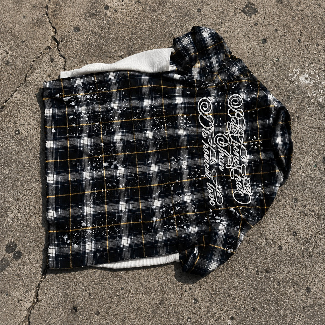 Life Is One Black Rhinestone Thermal Flannel
