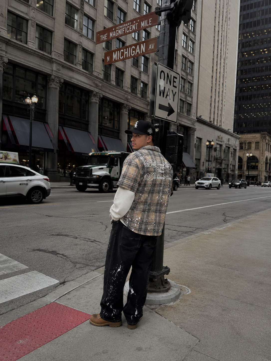 Life Is One Light Brown Rhinestone Thermal Flannel